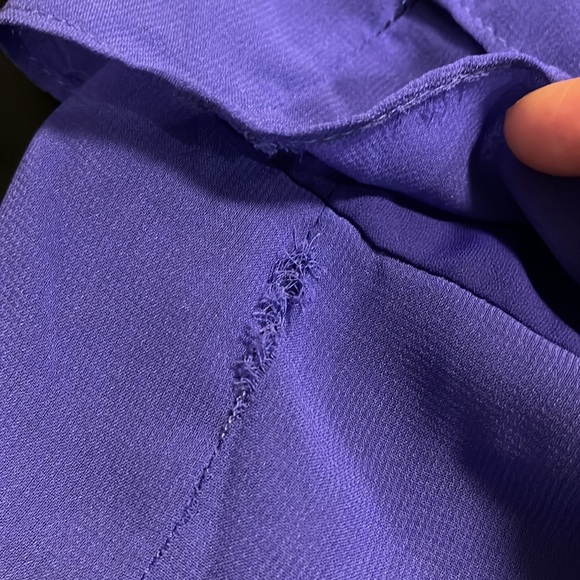 Ellen Tracy Purple Layered Skirt with black elasticic waist and zipper in back. - Picture 5 of 5